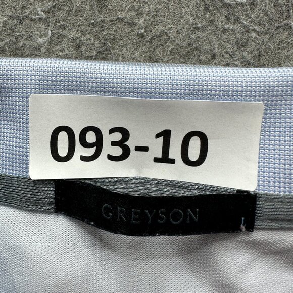 Greyson Polo Shirt Men L Blue Striped Golf Performance Stretch - Picture 13 of 13